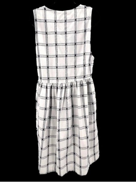 Vintage OshKosh Womens Dress 8 Cottage Country Prairie Blue‎ White Windowpane - Picture 4 of 8